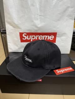 帽子 supreme Distressed Script 6-Panel black Supreme Distressed Script 6-Panel Black - メルカリ