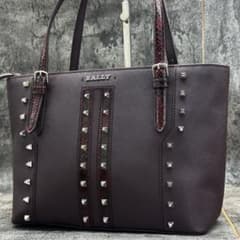 希少 未使用級✨Bally スープラ トレスポ スタッズ パイソン ボルドー 