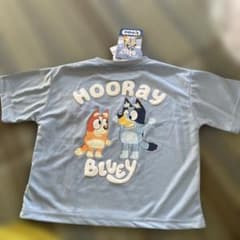 BLUEY Tシャツ 120 サックス　キッズ　子供服　接触冷感素材　新品未使用のサムネイル