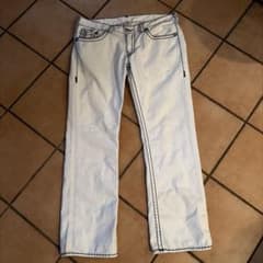 TRUE RELIGION USA製 ホワイトデニム34 太ステッチレアモデル - メルカリ