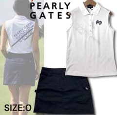 PEARLY GATES ノースリーブ＆スカート セットアップ Lサイズ　美品 サイズ0 パーリーゲイツ セットアップウェア ノースリーブシャツ