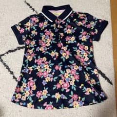【美品】VIVA HEART ビバハート　レディース　ポロシャツ　ネイビー　花柄のサムネイル