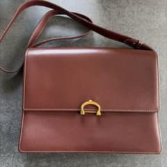カルティエCartierショルダーバッグ ボルドー レザー　袋ケース付きのサムネイル