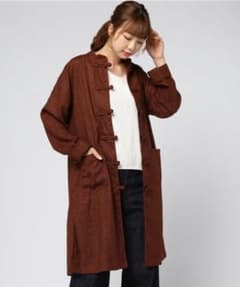 MERLOT チャイナボタン ロングコート ブラウンのサムネイル