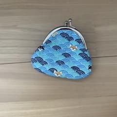 波模様と猫のがま口財布のサムネイル
