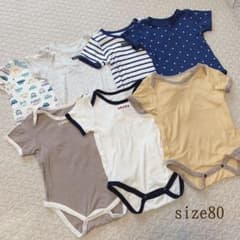 【size80】ロンパース 肌着 半袖　かぶり　シンプルのサムネイル