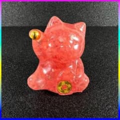 オルゴナイト 招き猫 置物 ピンク 西瓜晶天然石開運金運アップ風水