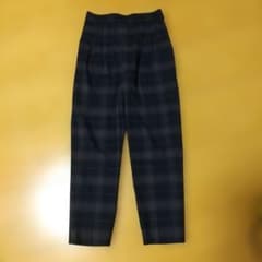 GLOBAL WORK 暖かウツクシルエットテーパード 黒×茶チェック　Lサイズのサムネイル