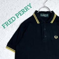 【英国製】フレッドペリー M12 ポロシャツ 46 4L 黒　金　刺繍ロゴ FRED PERRY - 【英国製】フレッドペリー M12 ポロシャツ 44 3L 黒 金