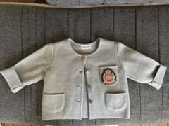 MIKI HOUSE ベビー カーディガン グレー ワッペンのサムネイル
