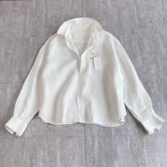 新品タグ付き⭐️かぐれ KAGURE リネンシャツ 白 ゆったり ナチュラル 