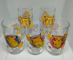 (美品)ポケモン ピカチュウ ガラスコップ 5個セットのサムネイル