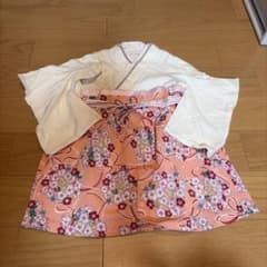 ベビー用袴風カバーオール 桜柄 ピンクのサムネイル