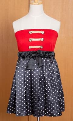 新品タグ付き ANAP ミニーちゃん風 赤 黒 ミニワンピ イベントのサムネイル
