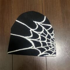 スパイダーウェブ柄 ニット帽 ビーニーのサムネイル