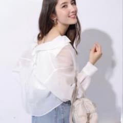 ♡極美品♡ アプワイザーリッシェ クロップドシアーシャツ×2wayニット