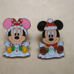 東京ディズニーリゾート ミッキー ミニー クリスマス ピンバッジ 2個