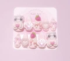 【現品】ネイルチップ ピンク 平成女児 ロリィタ 量産型 地雷