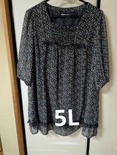 大きいサイズ　花柄五分袖チュニック5Lのサムネイル