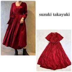 スズキタカユキ✨シルク混 カシュクール ラップワンピース リボン 