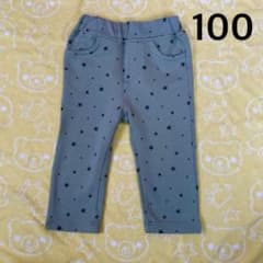 七分丈 ストレッチパンツ 100 カーキ星柄のサムネイル
