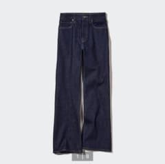 がいほつ様専用　UNIQLO  フレアハイライズジーンズ（丈長め78.5cm）のサムネイル