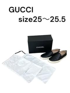 GUCCI シグネチャーレザースリッポン GG柄 黒 39 - メルカリ