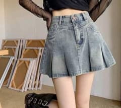 デニム プリーツ ミニスカートのサムネイル