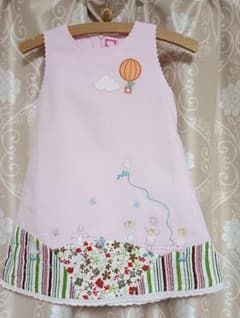 GYHARRIGE ピンクワンピース 4T 100cm 気球 蝶々 女の子 犬のサムネイル