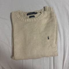 Polo by Ralph Lauren コットンニット ベージュ 古着 秋服のサムネイル