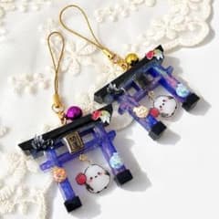 No.19 お祭り神社×シマエナガ　キーホルダーのサムネイル
