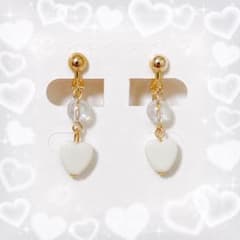 【Tiarié】♡ラブリーハート♡ キッズ イヤリング おしゃれデビューに♪のサムネイル