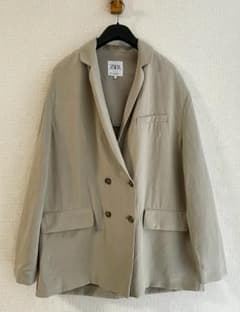★送料込み★ザラ　ZARA　リネン混オーバーサイズダブルジャケット♪