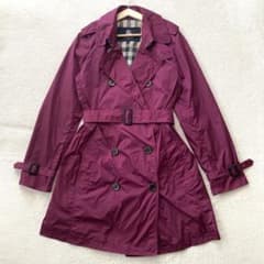 美品　バーバリー　ノバチェック　トレンチコート　ナイロン　メッシュ　パープル 美品 バーバリー ノバチェック トレンチコート ナイロン メッシュ