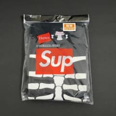 M Supreme Hanes Bones Thermal Crew ボーン 黒