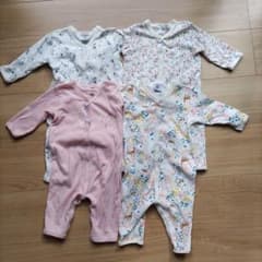 プチバトー　6m　ロンパース　4枚セットのサムネイル
