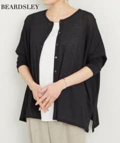 【美品】BEARDSLEY 前後2way✴︎強燃ガーゼワイドカーデ　カットソー　黒 美品】BEARDSLEY 前後2way✴︎強燃ガーゼワイドカーデ カットソー 黒