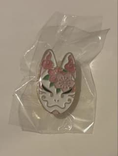 狐面 ピンバッジ 桜モチーフ ガチャ ピンズ きつねのサムネイル