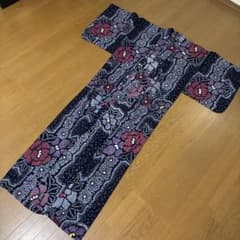 未使用品 有松絞り 浴衣 濃紺 着物屋さん仕立てのサムネイル