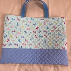 ハンドメイドレッスンバッグりぼん柄のサムネイル