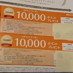 【9/9午前まで限定値下げ】ドコモ　クーポン　10000ポイント　2枚セットのサムネイル