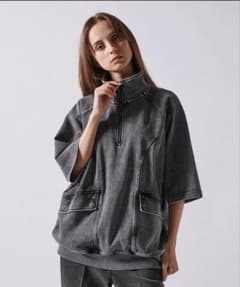 ヴィンテージデザイン半袖ハーフジップTシャツのサムネイル
