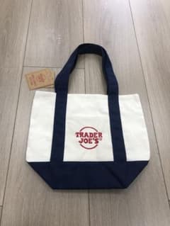 Trader Joe's ミニキャンバストートバッグ 新品両面ロゴ刺繍入りのサムネイル