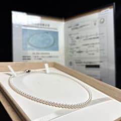 真珠科学研究所 鑑別書 オーロラ彩凛珠 あこや真珠 3.5〜4.0㎜ 冠婚 