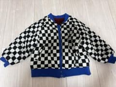 リバーシブル ボアジャケット チェック柄 8090cmのサムネイル