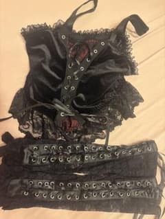 ハロウィンコスプレ ミサミサ　レースアップ ビスチェ アームカバー付き Mのサムネイル