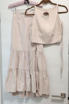 ANDMARY ワンピース セットアップ ベージュ - メルカリ