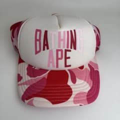 新品 A Bathing Ape BAPE ABC カモ ロゴ キャップ ピンク - メルカリ