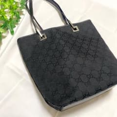 美品✨GUCCI グッチ GG柄キャンパストートバッグ ハンドバッグ黒のサムネイル