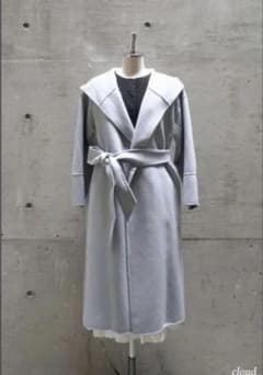 ハーリップトゥ ロングコート ダブルフェイス ベルト フード くすみ 